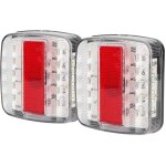 2 pi�ces de feux arri�re led 12v / 24v � double couleur pour remorque, camion, (avec couverture de lampe ...