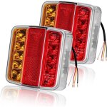 2 pi�ces feux arri�re de remorque 26 led 12 v feux arri�re clignotants feux stop r�flecteurs feux de ...