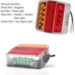 2 pi�ces feux arri�re de remorque 26 led 12 v feux arri�re clignotants feux stop r�flecteurs feux de ...