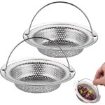 2 pi�ces filtre �vier, acier inoxydable 304, poign�e relevable, grille anti - blocage, cuisine salle ...