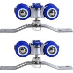 2 pi�ces galet porte coulissante, roulette porte coulissante en acier inoxydable, peut tourner � 360�, ...