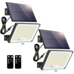 2 pi�ces lampes solaires ext�rieures avec capteur de mouvement 3 modes 172led projecteur ip65 �tanche ...