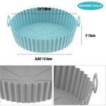 2 pi�ces moule silicone air fryer, 20cm accessoire panier de friteuse � air pour ninja micro - ondes, ...