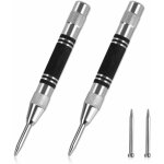 2 pi�ces pointeau automatique, 128mm pointeau automatique impact r�glable, poin�ons centraux � ressort, ...