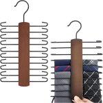 2 pi�ce porte cravate en bois, rangement ceinture rotatif � 360 degr�s cintre ceinture avec 20 crochets ...