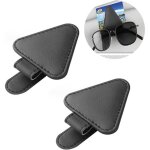 2 pi�ces porte lunettes pour voiture, porte - lunettes en cuir pour voiture, cintre de lunettes en cuir ...