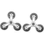 2 pi�ces roues de caddie pliantes, roulettes de caddie roues en acier inoxydable, pi�ces de rechange ...
