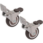 2 pi�ces roulettes l avec frein, rotule 360� silencieuse en m�tal et caoutchouc tpe r�sistant, support ...