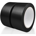 2 pi�ces ruban adh�sif toil� noir, heavy duty duct tape 20m x 50mm, rubans adh�sifs en tissu extra forte, ...