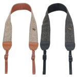2 pi�ces sangle d'�paule ergonomique pour appareil photo dslr et sans miroir, noir et marron