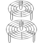 2 pi�ces support � vapeur en acier inoxydable grille de cuisson ronde support pour autocuiseur support ...