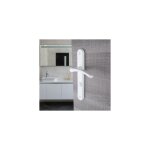 Ouvre&dco - 2 poignes de porte eva verrou condamnation, aluminium blanc entraxe 195 mm