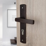 2 poign�es de porte cylindre, bois weng� entraxe 195 mm