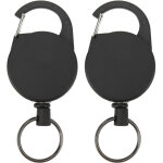 2 porte - cl�s r�tractables avec c�ble en acier inoxydable anti - rebond et anti - perte pour badges ...