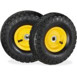Relaxdays - 2 roues pour diable 4. 1 / 3. 5 - 4, avec air, axe de 136 mm, jusqu' 136 kg, jantes acier ...