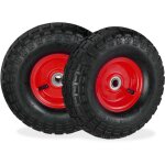 Relaxdays - 2 roues pour diable 4. 1 / 3. 5 - 4, avec air, axe de 136 mm, jusqu' 136 kg, jantes acier ...