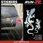 2 stickers salamandre 17 cm - chrome - run - r
