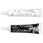 2 stylos de d�coration g�teau - blanc & noir