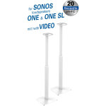 2 supports pour sonos haut - parleur, pour sonos one & one sl charge : 3 kg, hauteur : 700 - 1270 mm, ...