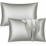 2 taies d'oreiller en satin, 51 x 76 cm, fermeture enveloppe, anti - cheveux cass�s et anti - rides, ...