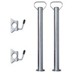 Vidaxl ? lot de 2 tubes de support et 2 pinces fendues ? acier galvanis� ? pour roue de jauge 48 mm ? ...