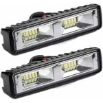 2 x phare de travail led 12v 24v feu de travail 16 led 48w, lumi�res de travail hors route profondeur ...