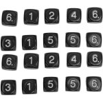 20 d�s chiffr�s � 6 faces en plastique 16mm avec coins arrondis pour enseignement math�matique et jeux ...