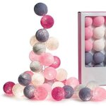 20 guirlandes lumineuses � led, boule de coton � piles allume la d�coration de lumi�re de nuit de p�pini�re ...