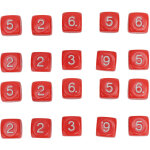 20 d�s num�riques 6 faces en plastique 16mm � coins arrondis pour jeux de soci�t� et enseignement des ...