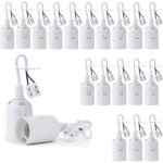 20 pcs douille ampoule plafond e27 � visser de chantier, base plafonnier culot e27, support de lampe ...