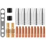 20 pcs embouts de contact de buse de soudage 15ak mig / mag ensemble de support de connecteur de gaz ...
