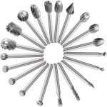 20 pcs fraises rotatives, hss burrs rotatives embouts de fraisage outil routage de bois accessoires outil ...