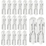 20 pcs t5 12v 1. 2w led ampoules pour voiture, tableau de bord et compteur, lumi�re blanche int�rieure, ...