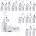 20 pi�ces douille de lampe e27 support ampoule avec testeur de phase, base de lumi�re douille de suspension ...