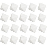 20 d�s poly�driques en plastique blanc pour jeux de soci�t�, maths et activit�s diy