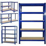 200cm Étagère rangement robuste étagère sous - sol en métal 5 étagères en bois mdf chargeable jusqu'à ... 200cm Étagère rangement robuste étagère sous - sol en métal 5 étagères en bois mdf chargeable jusqu'à ...
