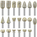 Vurahome - 20pcs ensemble de fraises diamantees fraises de meulage rotatives ensemble de forets avec ...