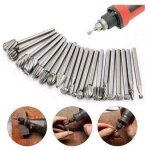 20pcs hss rotary burrs set tungsten carbide cutter die burrs, 1 / 8'' (3mm) shank dremel burr bits for ...