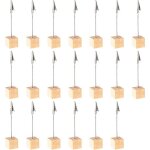 20pcs photo porte, m�mo, porte - clips, base en pin, support photo sur pied, d�coration bureau, mariage, ...