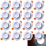 20x led spot spot encastr� set spot encastr� pour plafond ip44 3w a + + 230 v blanc froid ce&rohs avec ...