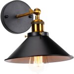 22cm applique murale r�tro moderne lampe murale vintage d'int�rieur applique murale simple en m�tal (noire) ...