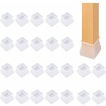 24 pcs pied de chaise silicone embout de chaise protection pied cache pied de table carr� pr�venir les ...