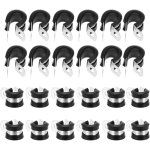 24 pi�ces colliers de serrage en acier inoxydable 10mm colliers de fixation de tubes p - clips avec rev�tement ...
