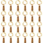 24pcs lumires de bouteille de batterie de led, guirlandes lumineuses de fil de cuivre lumires de bouteille ...