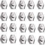 24pcs pince de c�ble m�tallique, pince c�ble en acier inoxydable, m3 serre c�bles acier, m�tallique clips ...