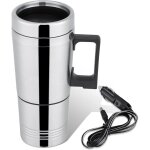 24v 300ml bouilloire �lectrique de voiture de voyage, tasse chauff�e �lectrique de tasse de wagon d'acier ...