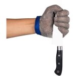 ?25. 5�25. 5�25. 5cm?1 pi�ce bleu gants de coupe de s�curit� des gants 304l de maille d'acier pour la ...