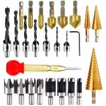 26 outils de forage pour le travail du bois, y compris 6 forets � fraiser, 7 forets � trois pointes avec ...