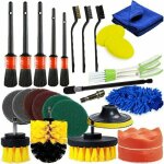 26 pi�ces brosse de nettoyage pour perceuse, brosse, roue et abrasif de perceuse, kit nettoyage voiture ...