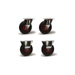 2gt roues et roulettes - lot de 4 roulettes pivotantes et fixes pneu gonflable 3. 00 - 4 - 405 kg